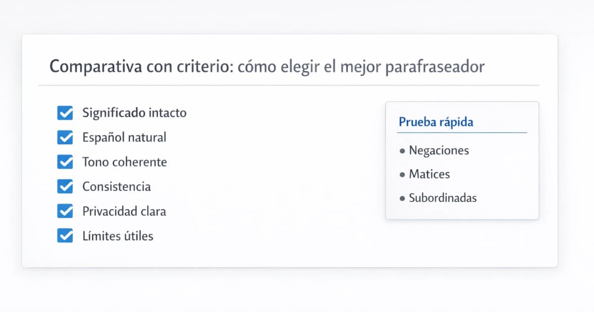 Comparativa para elegir el mejor parafraseador con criterio