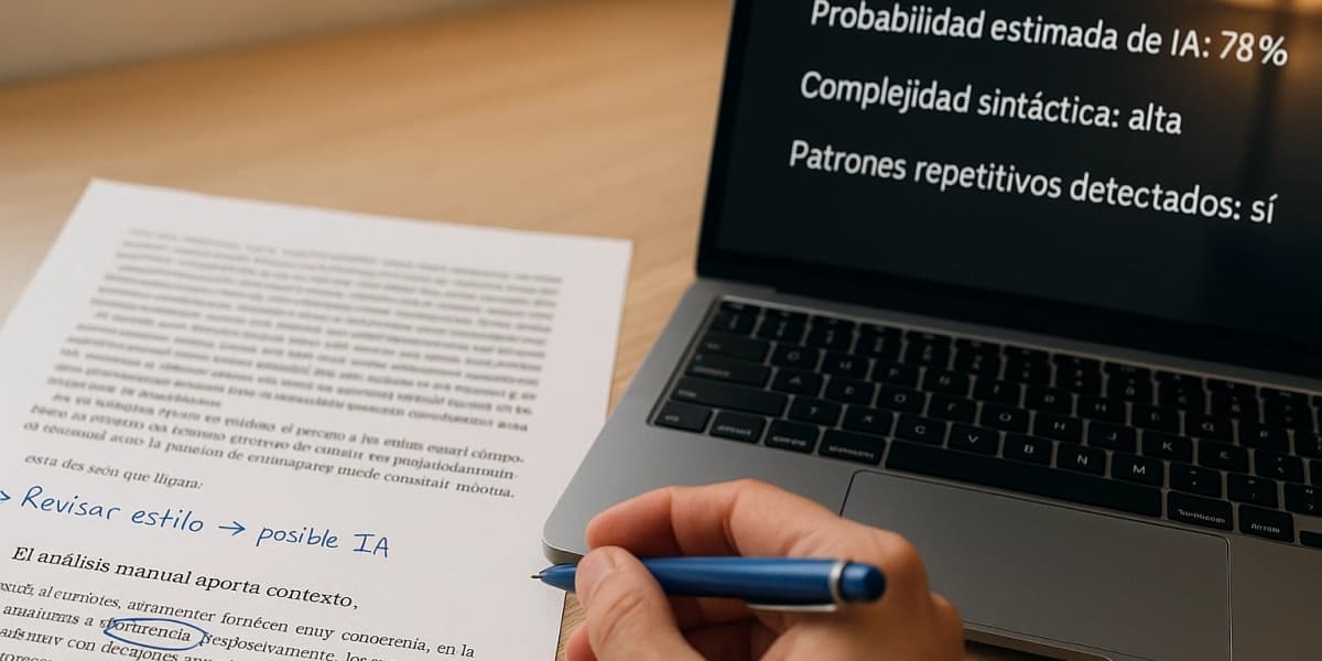 Comparación entre métodos manuales y detectores de IA para analizar textos